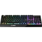 MSI Gaming Backlit RGB Dedicated Hotkeys Anti-Ghosting Water Resistant Mechanical Feel Gaming Keyboard (Vigor GK30 US)