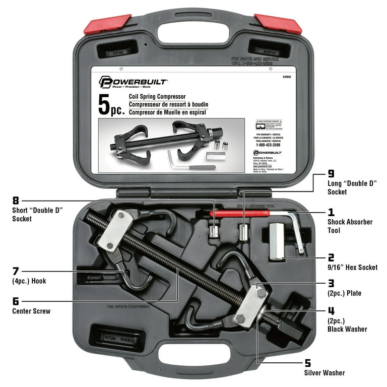 Powerbuilt 5 Piece Coil Spring Compressor Kit 648603 Walmart