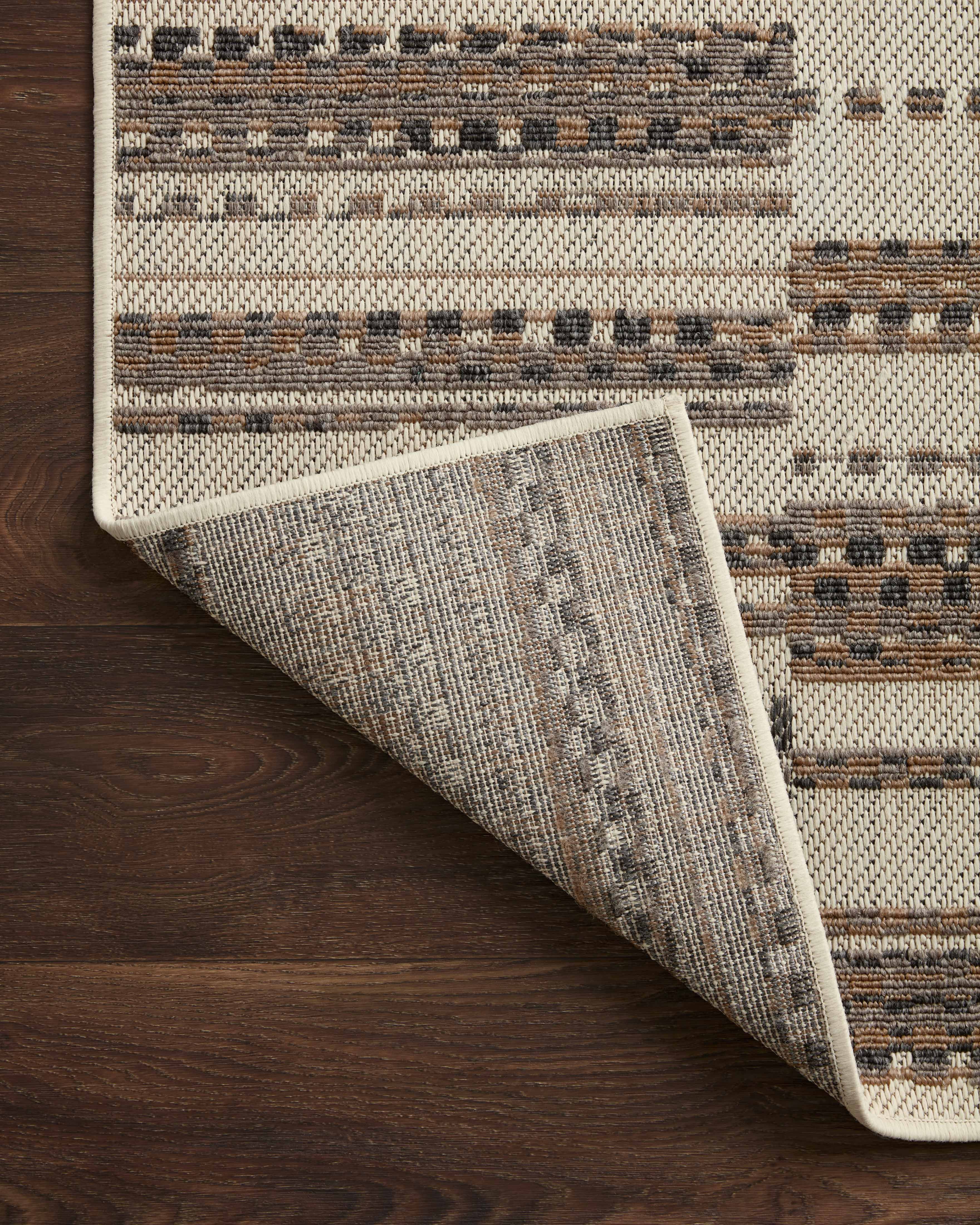 Indoor Outdoor Loloi Rainier Ivory / Taupe 2'-3" x 7'-7" Runner Rug