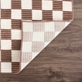 thumbnail image 4 of Hauteloom Kaysar Living Room, Bedroom Machine Washable Area Rug - Square Piles, Checkered - White, Medium Brown - 7'10" x 10', 4 of 12