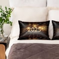 thumbnail image 2 of KLL Happy New Year 2025 B Pattern Silk Pillowcase for Hair and Skin Standard Size 20"X 30" Soft Breathable Pillow Covers for Sleeping, 2 of 6
