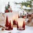 thumbnail image 6 of DRomance Snowman Glass Flameless Candles Battery Operated with Remote and Timer Real Wax LED Flickering Pillar Candles White Cold Light Window Christmas Holiday Decor D3 x 4",5",6", 6 of 8