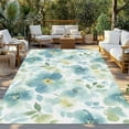 thumbnail image 3 of Fsddascl Teal Blue Flower Outdoor Rug for Patio/Deck/Porch, Non-Slip Large Area Rug 5 x 8 Ft, Abstract Garden Botanical Leaves Indoor Outdoor Rugs Washable Area Rugs, Reversible Camping Rug Carpet, 3 of 5