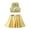 Gold, variant on MSemis Girls Shiny Metallic Crop Tank Top with Pleated Skort Skirt