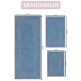 thumbnail image 3 of Home Weavers Classy Bathmat Collection 100% Cotton Non-Slip Bathroom Rug Set Machine Washable Bathroom Rug-17"x24", Bath Rug- 21"x34", Runner- 21"x54", Blue Color 3 Piece Bath Rug set, 3 of 9