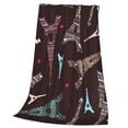 thumbnail image 3 of Junzan Eiffel Tower Print Flannel Fleece Blanket Throw Blanket For Bed,Sofa,Couch,Travel,Camping(50"X40"), 3 of 9