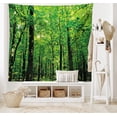 thumbnail image 2 of Nature Tapestry, Woodland Tree Forest Jungle in Sunny Day Mother Earth Environment Picture, Fabric Wall Hanging Decor for Bedroom Living Room Dorm, 5 Sizes, Fern Green Seal Brown, by Ambesonne, 2 of 9