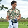 thumbnail image 3 of Fotbe Palm Trees and Tropical Pattern Men’s Golf Polo Shirt – Breathable Performance Golf Shirt with Button-Down Collar-Medium, 3 of 6