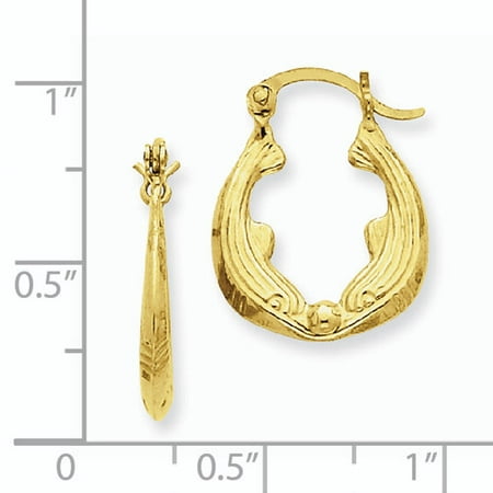 Primal Gold - Primal Gold 14 Karat Yellow Gold Dolphin Hoop Earrings ...