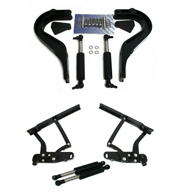 For 19691972 Chevelle Black Coated Billet Alum Hood Hinges & Rear Deck Lid Hinges