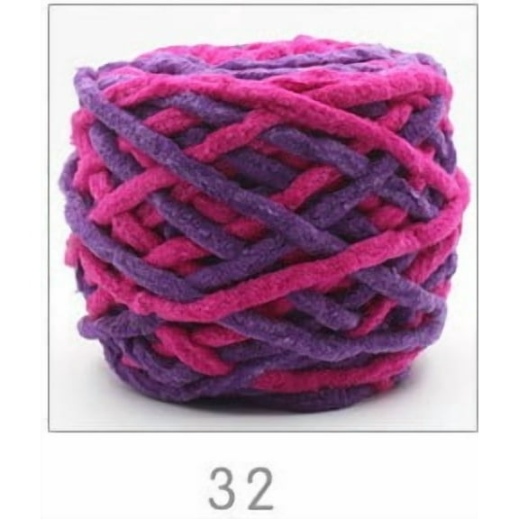 Nvzi Thick Yarn for Crocheting,ice yarn, 95g 1 roll, Polyester Yarn – Ideal for Knitting Scarves, Sweaters, Hats & More, Soft, Warm & Breathable Crochet Yarn for DIY Crafts,pink&purple