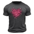 thumbnail image 4 of PNTUTB Fashion Men's Valentine's Day Heart Prints Casual Short Sleeve Crew Neck Loose Pullover Comfort T-shirt, 4 of 5