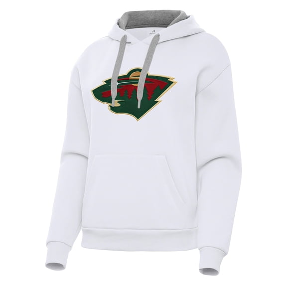 Women's Antigua White Minnesota Wild Victory Pullover Hoodie