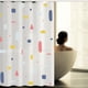 thumbnail image 4 of Cortina de ducha blanca, antimoho, impermeable, de poliéster PEVA, antibacteriana, impermeable, para baño, 180 x 180 cm, geométrica., 4 of 5