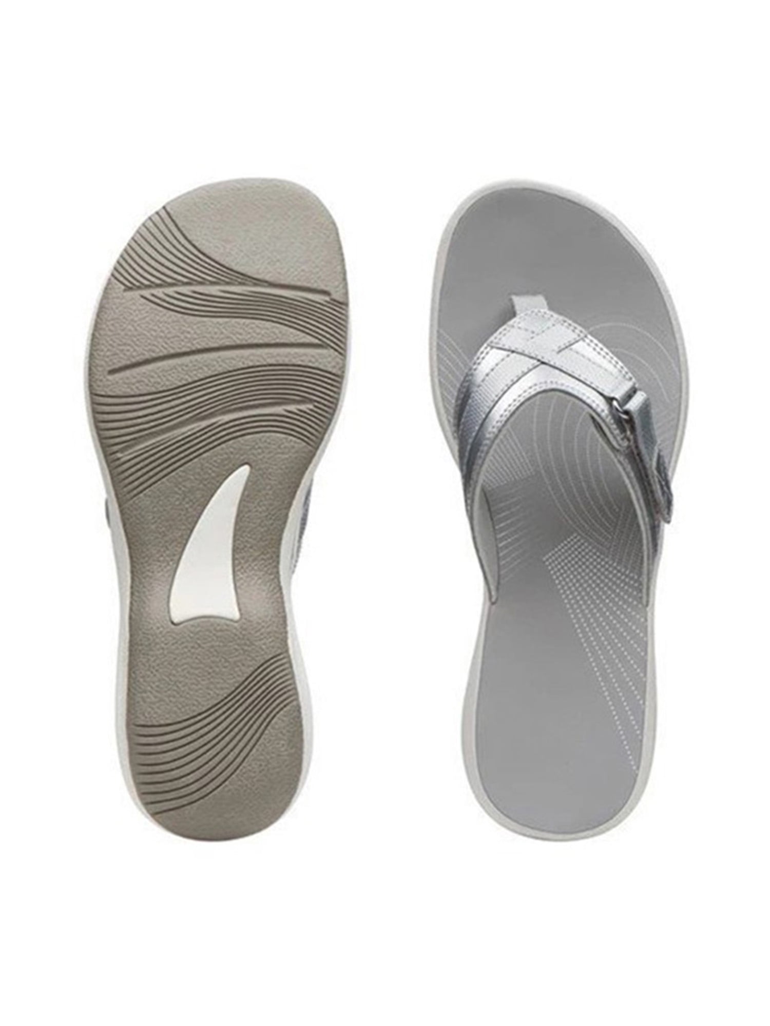 Women's Metal Decor Summer Comfort Casual Thong Flat Flip Flops Sandals Slipper