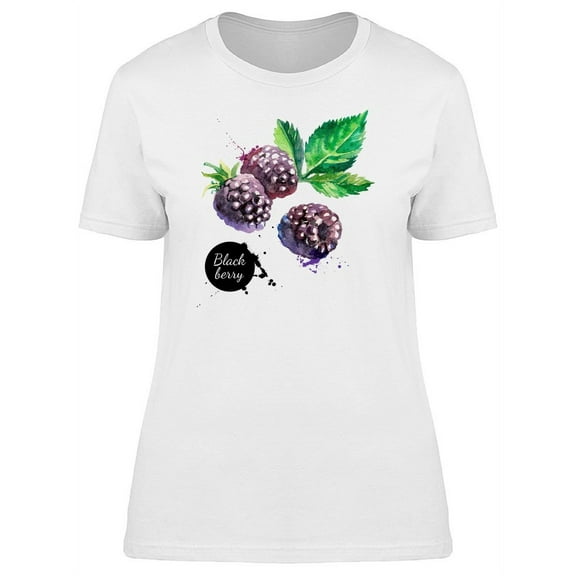 Cool Watercolor Blackberries Tee Women's -Image by Shutterstock