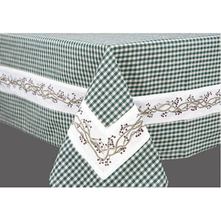 

36 x 36 Green Checks With Berryvine Accent Table Cloth