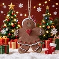 thumbnail image 5 of PONPRNGY 1Pc Gingerbread Man Ornaments for Christmas Tree, Gingerbread Christmas Decorations, Adorable Resin Figurines Decor for Tree, Home, office, Baking Party, 5 of 9