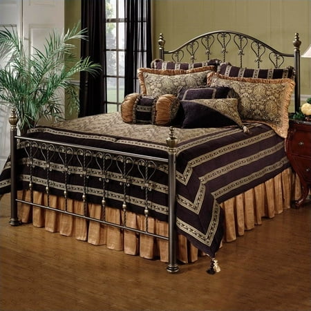 - Hillsdale Huntley Metal Panel Bed in Dusty Bronze Finish-King