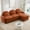 Orange, variant on Noble House Windsor Teddy Fabric 2-Seater Sectional Sofa, Modular Cloud Couch with Lumbar Pillows, Camel