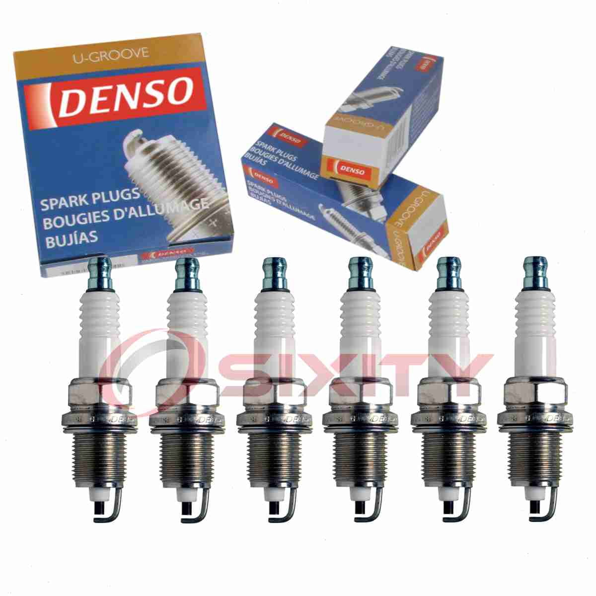 6 pc DENSO 5018 Standard U-Groove Spark Plugs for 4606 591AB 4609 087AB 5602 7275 7B0 905 600 QJ16HR-U SP000ZFR5N SPRC12PEC5 SZFR5000AA SZFR5LP13G Ignition Wire Secondary