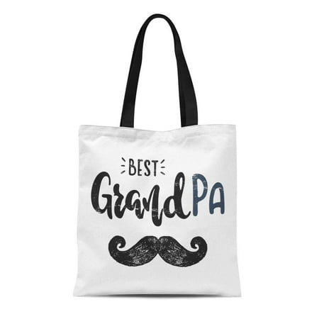 KDAGR Canvas Tote Bag Grandfather to the Best Grandpa Idea for Lettering Family Durable Reusable Shopping Shoulder Grocery