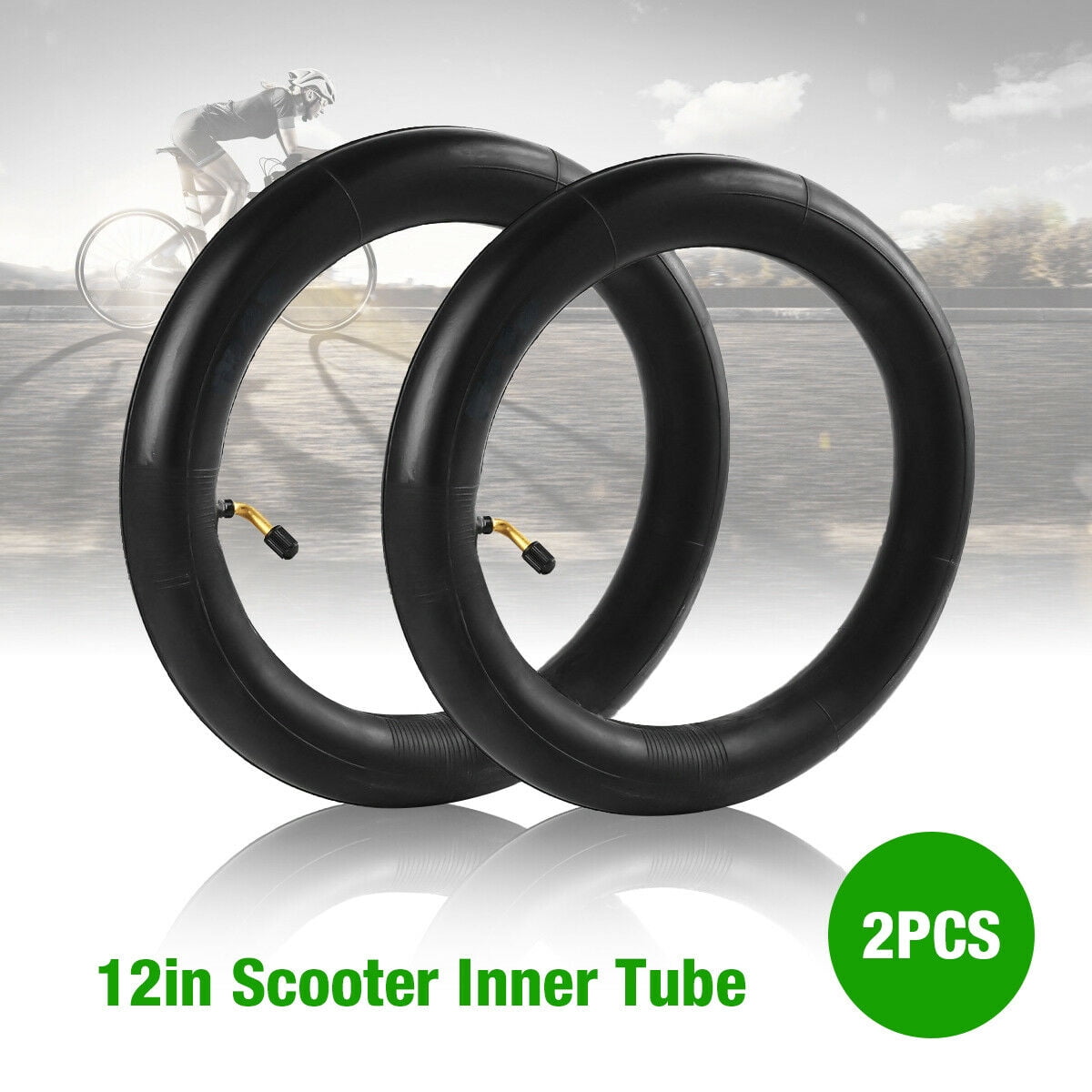 2Pcs 12' 1/2' x 2 1/4' (12.5x2.25in) Inner Tube for Electric Scooter Bent Valve