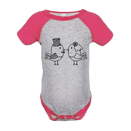 

7 ate 9 Apparel Girl s Bird Wedding Pink Raglan Onepiece