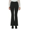 thumbnail image 3 of INSPIRE CHIC Women's Work Office Elastic High Waist Long Bell Bottom Long Pants XS Black, 3 of 5