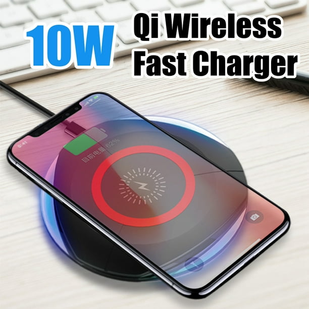 2000mA 15W Chargeur de Téléphone Rapide Ultramince Qi Chargeur Sans Fil Pad avec Chargeur Sans Fil pour iphone 11, pour Samsung Note 9/8, etc.