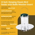 thumbnail image 5 of Birds Choice 12" Classic Hanging Bird Feeder with Baffle Weather Guard, Green, 5 of 10