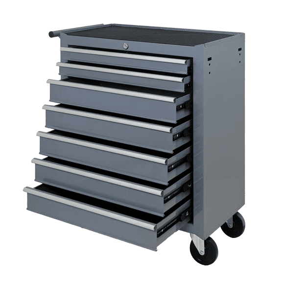 Rolling Tool Chest with 7 Drawer,Multifunctional Tool Box with Wheels, Mechanic Tool Storage Cabinet for Garage,Warehouse,Workshop,Grey