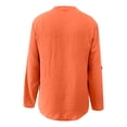 thumbnail image 3 of Women Solid Casual Button V Neck Pocket Long Sleeve T Shirt Top, 3 of 4