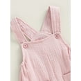 thumbnail image 5 of Baby Toddler Boy Girl Summer Suspenders Jumpsuit 6 12 18 24 Months Solid Color Sleeveless Romper with Pockets for Newborn Infant, 5 of 9