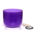 thumbnail image 1 of FUCHU B Note Crown Chakra Purple Colored Quartz Frosted Crystal Singing Bowl 8 inch, 1 of 5