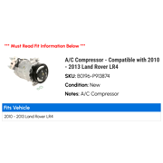 A/C Compressor - Compatible with 2010 - 2013 Land Rover LR4 2011 2012