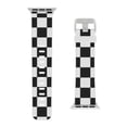 thumbnail image 3 of Black White Checkered Rubber Silicone Band For Apple Watch 1-9/SE/Ultra, 3 of 3