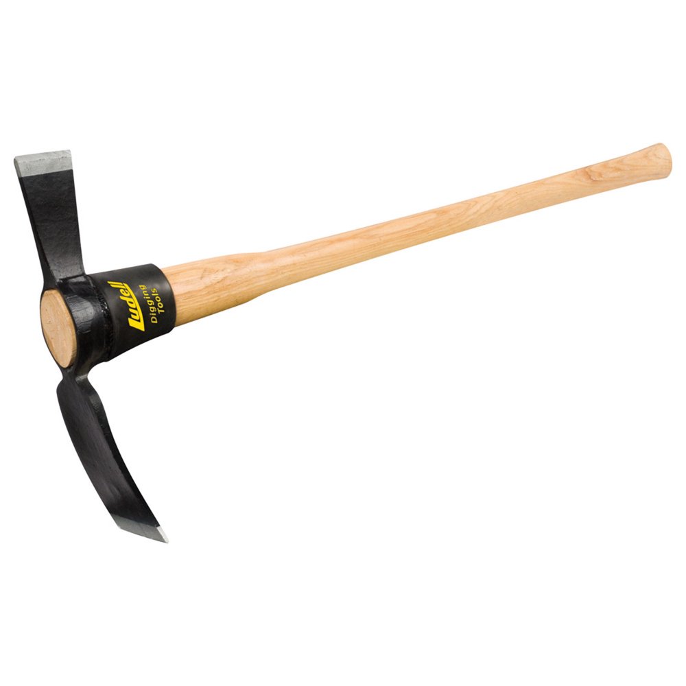 Ludell 5 lb. Cutter Mattock with 36 in. American Hickory Wood Handle Grip Heavy Duty Lawn Garden