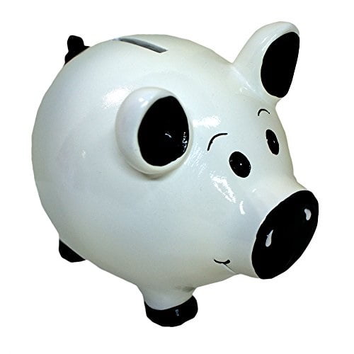White and Black Pig Piggy Bank