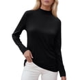 thumbnail image 7 of TRUBKH Long Sleeve Shirts for Women Turtleneck Tops for Women Going Out Tops for Women Ribbed Tops for Women Shirts Round Neck Long Sleeve Fall Tops Blouses Clothes Button Down Shirt Women Black L, 7 of 7