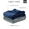 thumbnail image 4 of Malika 100% Cotton Weighted Blanket - 6 Pounds, Calm Sleeping, Dot Velvet Cover, 41" x 60", Navy, 4 of 10