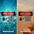 thumbnail image 6 of (2 Pack) High Voltage Authorized Personnel Spanish OSHA Danger Sign 24 Inch X 18 Inch Indoor / Outdoor Rust-Free Aluminum Metal Signs for Workplace, Workshop, and Construction Site,, 6 of 8