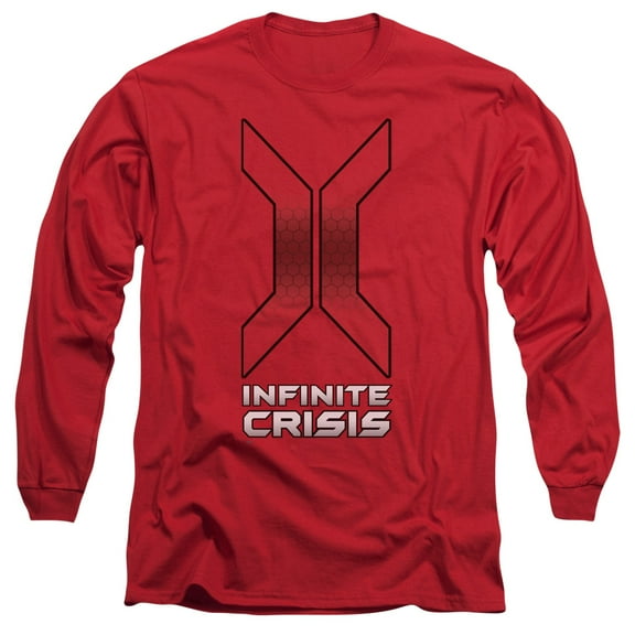 Infinite Crisis Title Long Sleeve Adult 18/1 T-Shirt Red