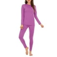 thumbnail image 4 of American Trends Thermal Underwear for Women Long Johns Women with Fleece Lined Base Layer Women Cold Weather Thermals Top and Bottom Set X-Large Pink Purple, 4 of 5