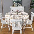 thumbnail image 2 of Fall Pumpkins Leaves Pattern Round Tablecloth 60" X 60",Wrinkle Wipeable Table Cloth for Kitchen Dining Room Picnic Patio Party, 2 of 6