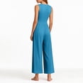 thumbnail image 3 of Kixjoy Blue Jumpsuits for Women Sleeveless Casual Spring V Neck Jumpsuits Soft Elegant Rompers Soild Trendy Vacation Outfits with Pockets, Sky Blue M, 3 of 3