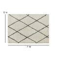 thumbnail image 6 of Merrick Lane Shag Style Diamond Trellis Area Rug - 5' x 7' - Ivory/Gray Polyester (PET), 6 of 8