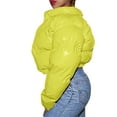 thumbnail image 2 of Seyurigaoka Women Juniors Fashion Long Sleeve Stand Collar Metallic Quilted Puffer Jackets, 2 of 7