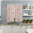 thumbnail image 4 of Spring Aqua Peach Blossom Small Curtain Rod Pocket Short Curtains Half Drapes Partition Cabinet Door Window Curtains Home Decor, 4 of 6