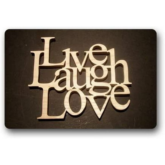 30*17inches Doormat Light Live Laugh Love Decor Indoor Decoration Floor Mat Rug Non-Slip Entrance Indoor Bathmat Kitchen Home Rugs Rubber